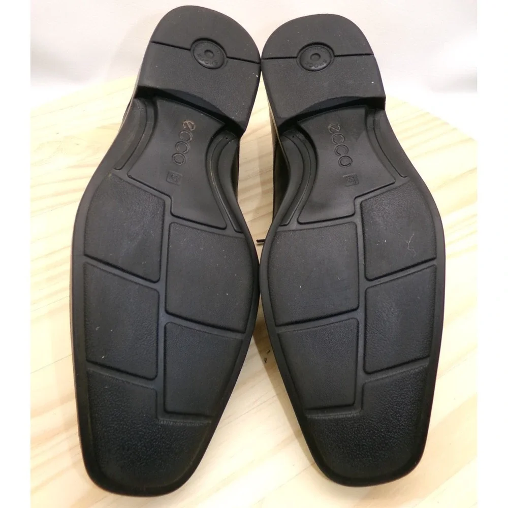 ECCO Edinburgh Oxford Dress Shoes Mens Black Sz 47 US 13 - 13.5 Bike Toe Leather